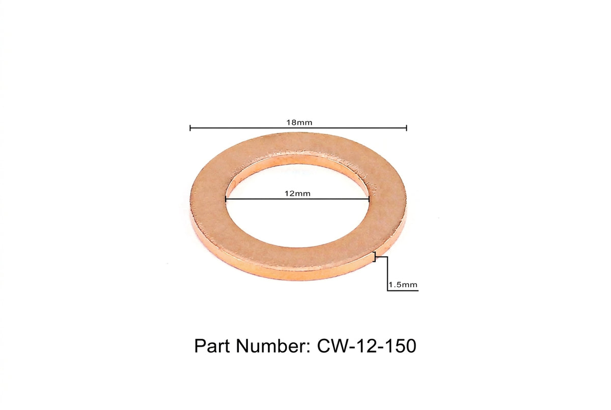 HPS-CW12-150-10X HPS 10X Replacement Copper Washer For HPS Magnetic Oil Drain Plug Bolt M12x1.5