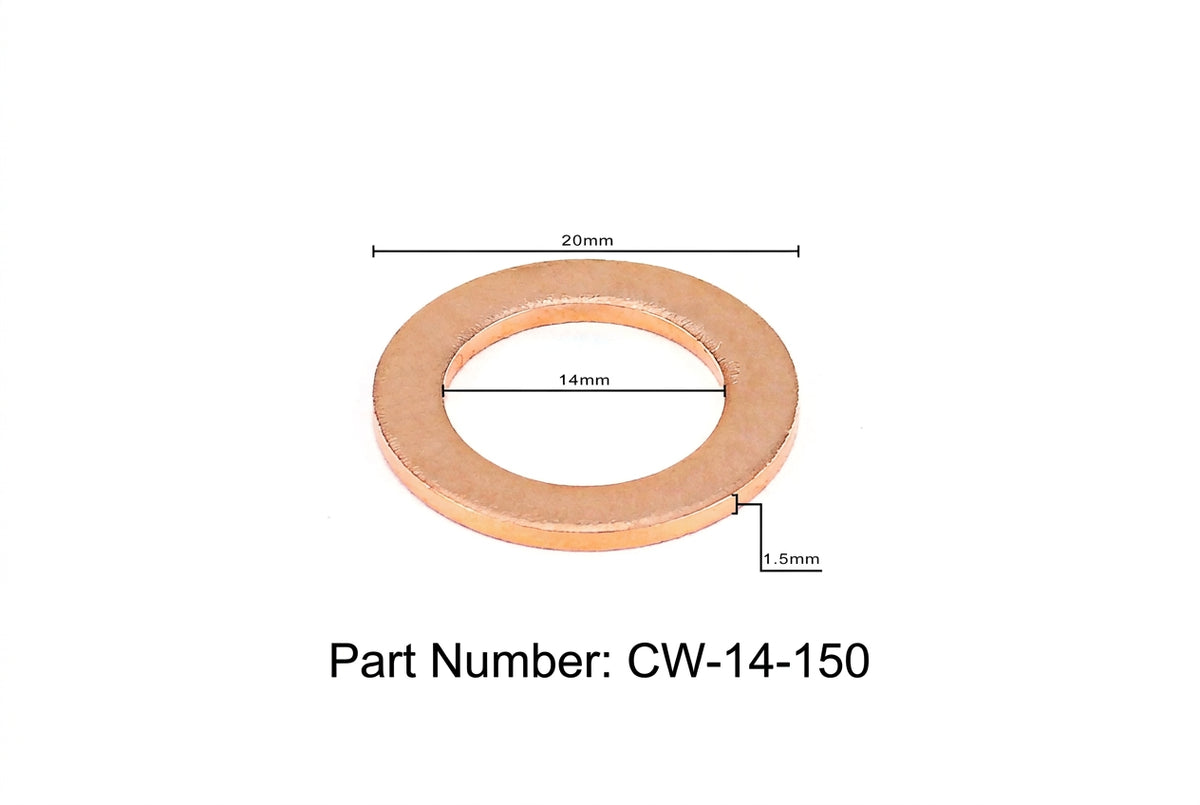 HPS-CW14-150-10X HPS 10X Replacement Copper Washer For HPS Magnetic Oil Drain Plug Bolt M14x1.5
