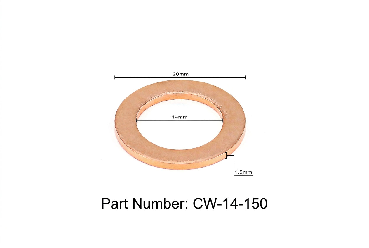 HPS-CW14-150-10X HPS 10X Replacement Copper Washer For HPS Magnetic Oil Drain Plug Bolt M14x1.5
