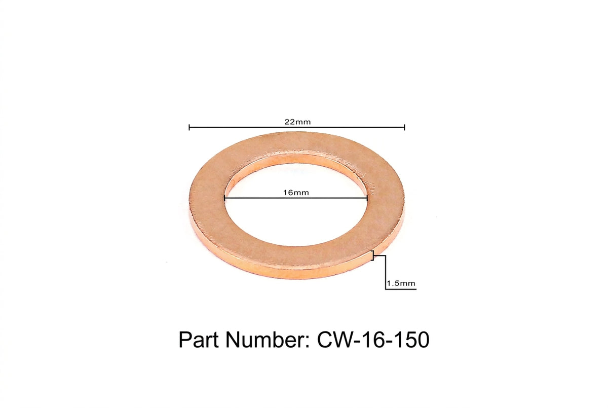 HPS-CW16-150-10X HPS 10X Replacement Copper Washer For HPS Magnetic Oil Drain Plug Bolt M16x1.5