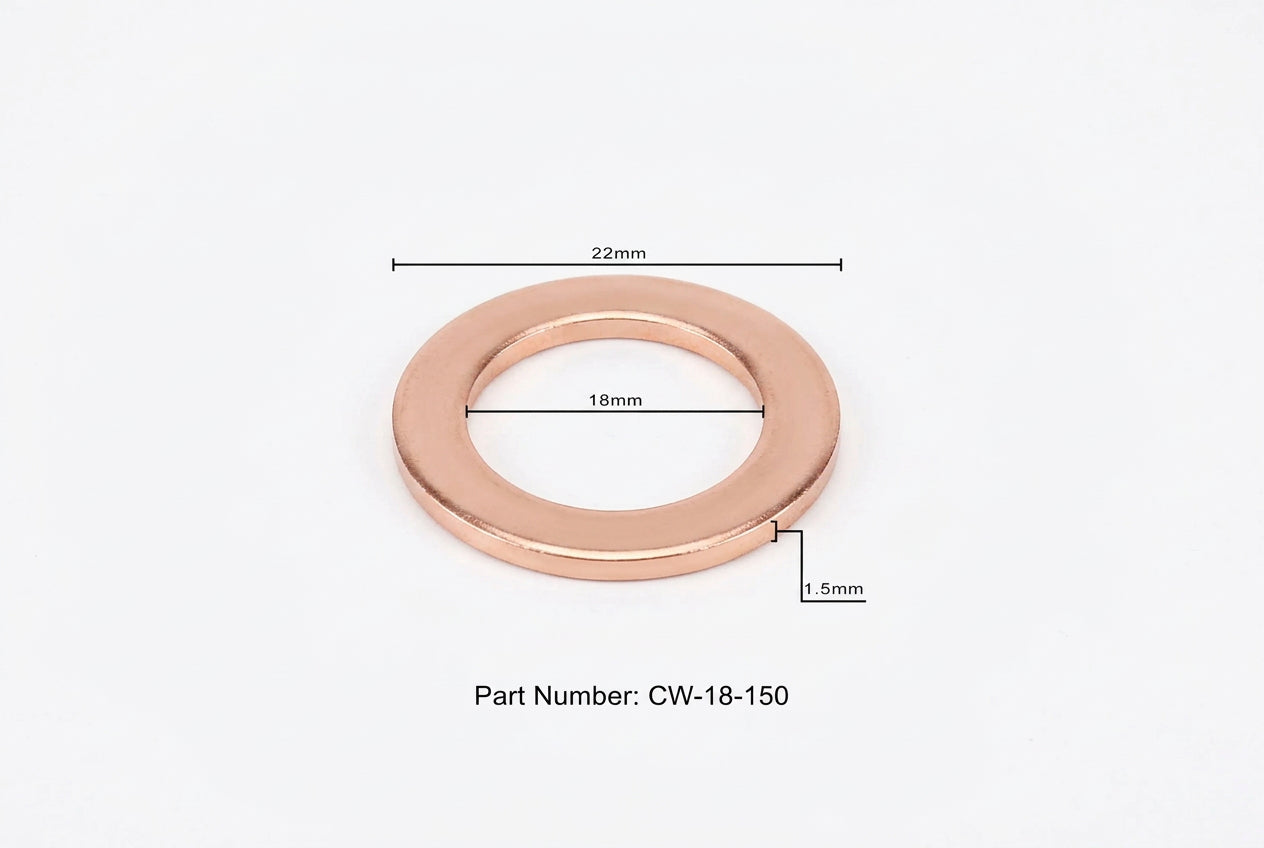HPS-CW18-150-10X HPS 10X Replacement Copper Washer For HPS Magnetic Oil Drain Plug Bolt M18x1.5