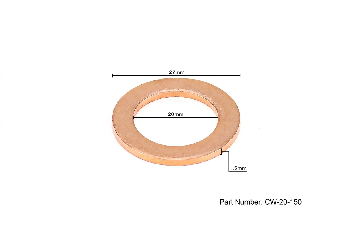 HPS-CW20-150-10X HPS 10X Replacement Copper Washer For HPS Magnetic Oil Drain Plug Bolt M20x1.5