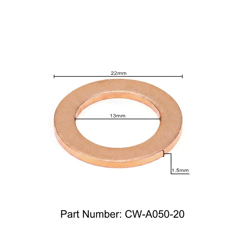 HPS-CWA050-20-10X HPS 10X Replacement Copper Washer For HPS Magnetic Oil Drain Plug Bolt 1/2-20