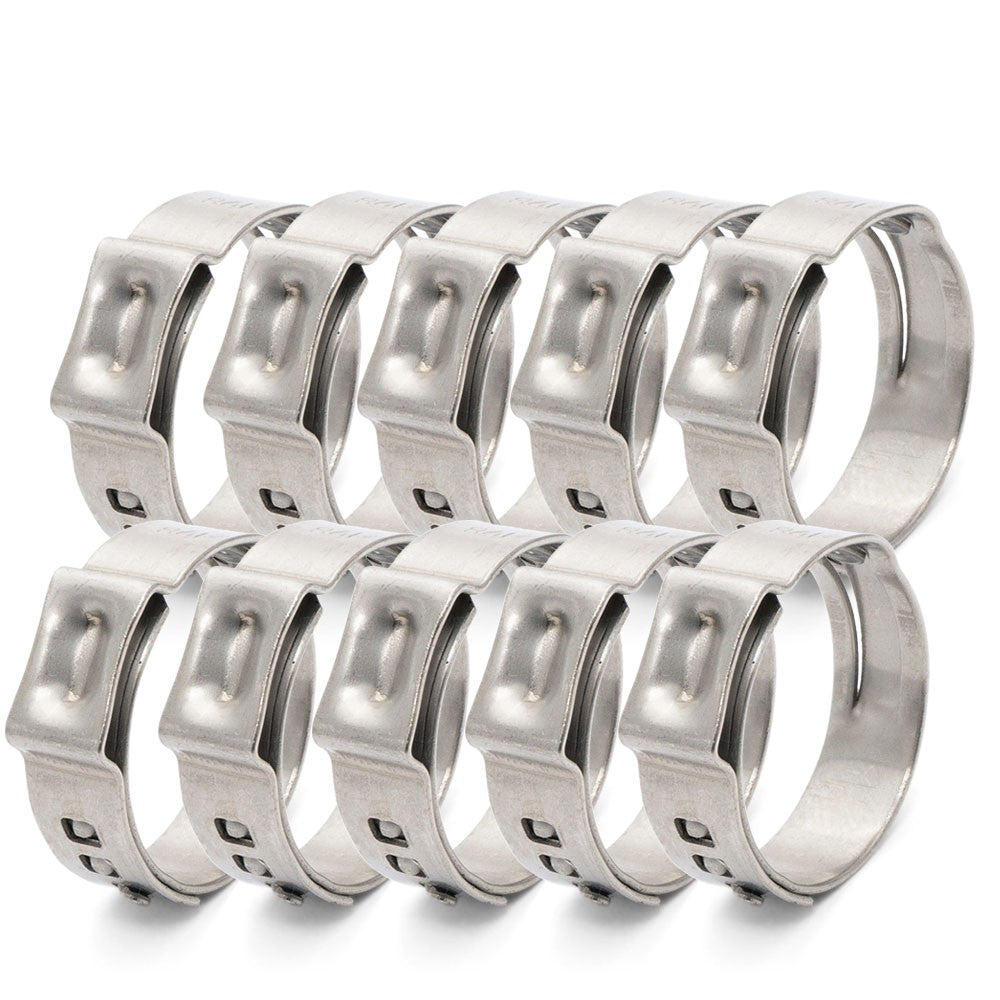 10X EC-0123x10 HPS 304 Stainless Steel Ear Hose Clamps Range: 9.8mm - 12.3mm HPS-EC-0123x10