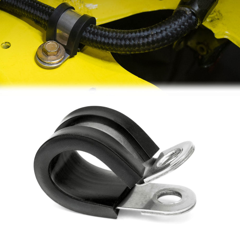 EPCC-013x10 10X HPS 13mm ID Stainless Steel / EPDM Cushion Loop Clamp for Tube Wire Hose