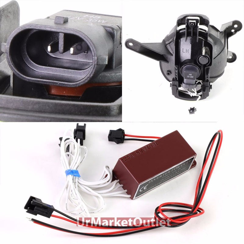 Smoke Len Front Bumper CCFL Halo Ring Foglight Lamp+Bulb For 11-14 Cruze J300
