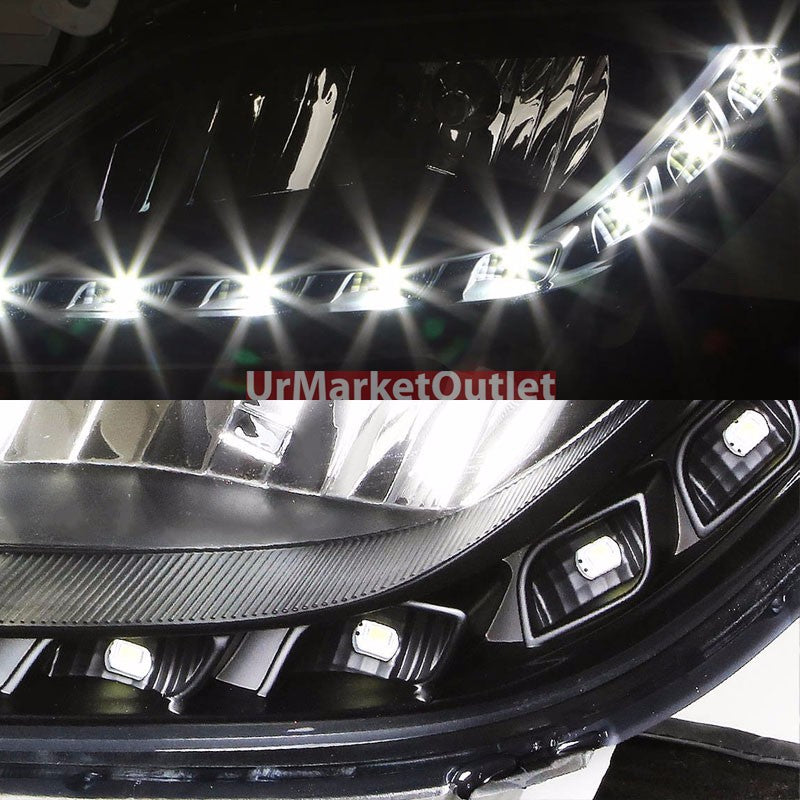 Clear Lens Black Housing LED Fog Light/Lamp Kit For Hyundai 12-16 Veloster DOHC