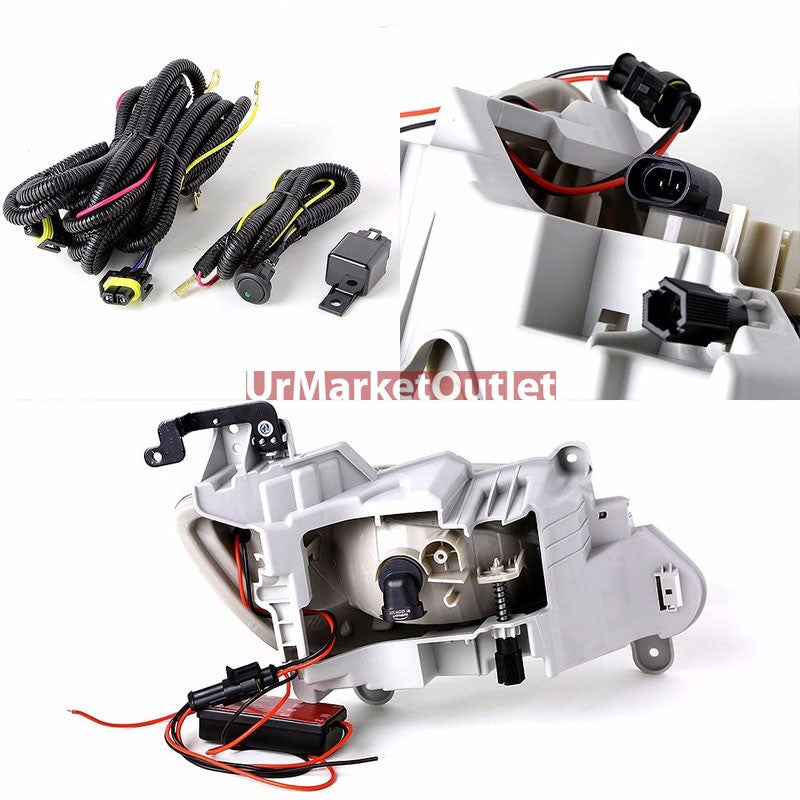 Clear Lens Black Housing LED Fog Light/Lamp Kit For Hyundai 12-16 Veloster DOHC