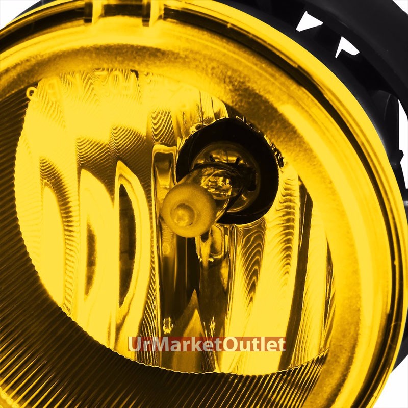 Amber Lens Bumper Round Fog Light Lamp+Bulb+Switch For 05+ Chrysler/Dodge/Jeep