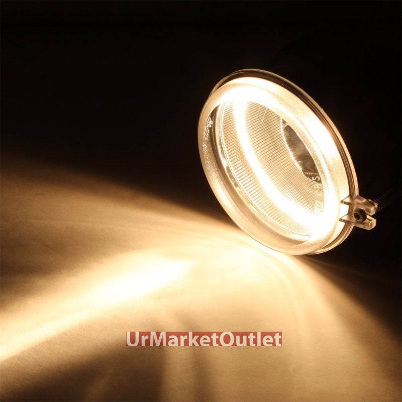 Clear Len Bumper Round Fog Light Lamp+Bulb+Switch For 05+ Chrysler/Dodge/Jeep