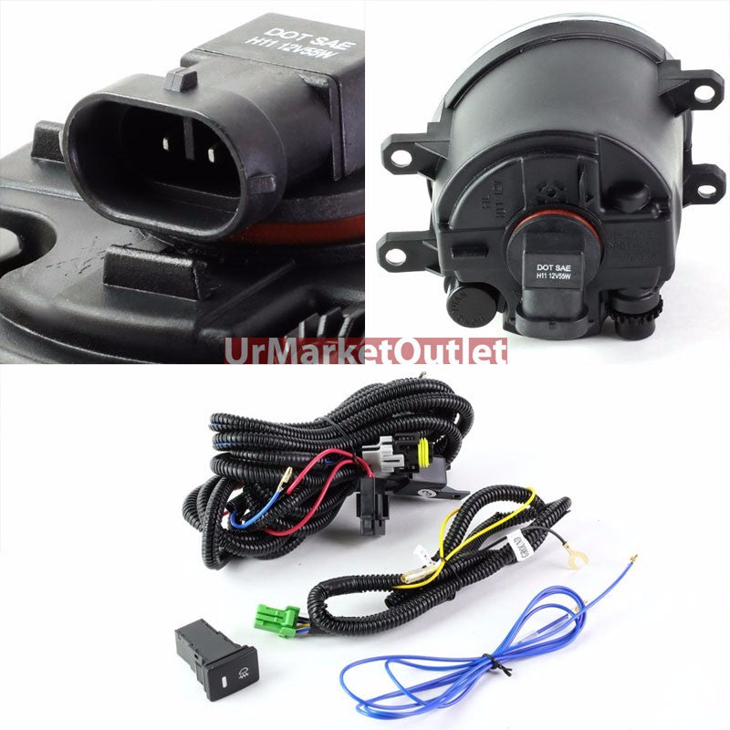 Clear Lens Front Bumper Fog Light Lamp+Bulb+Switch For Toyota 12-16 Tacoma