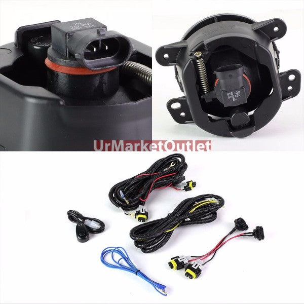 Smoke Lens Front Bumper Fog Light Lamp+Bulb+Switch For Jeep 07-18 Wrangler