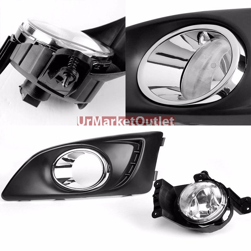 Clear Lens Chrome Housing Front Bumper Fog Light/Lamp For Chevy 11-14 Aveo/Sonic