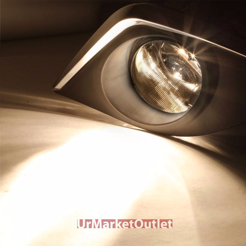 Clear Lens Front Fog Light Lamp w/Bezel+Bulb+Switch For 14-16 Corolla E170
