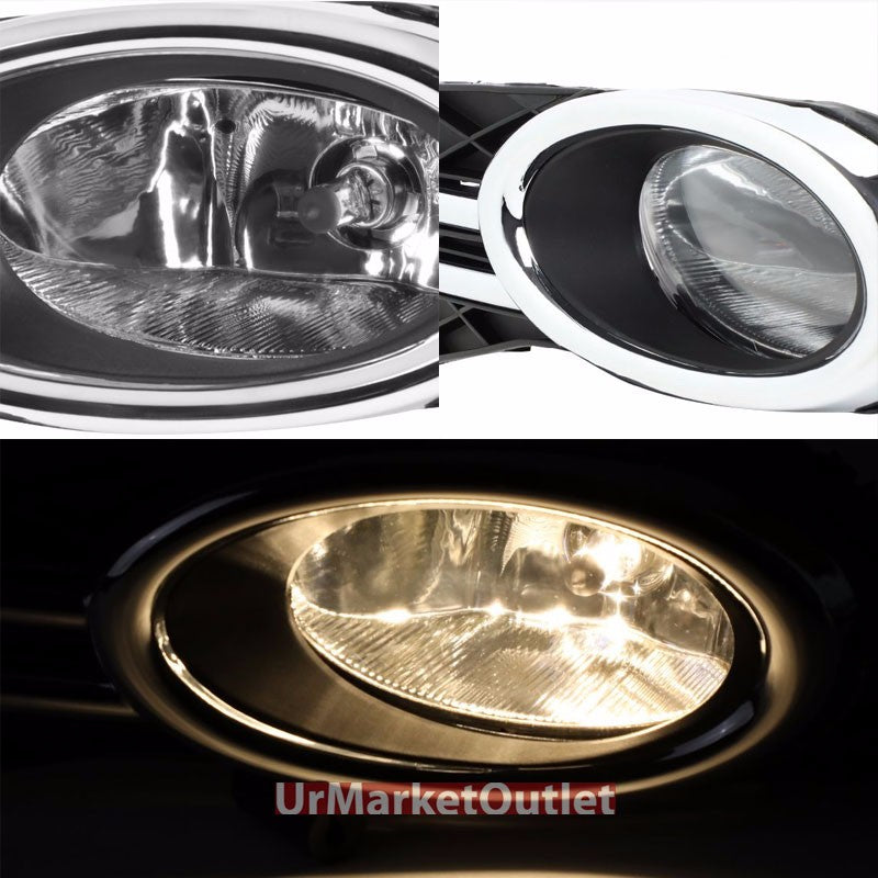 Clear Lens Front Bumper Fog Light Lamp w/Bezel+Bulb+Switch For 14-16 Odyssey EL5