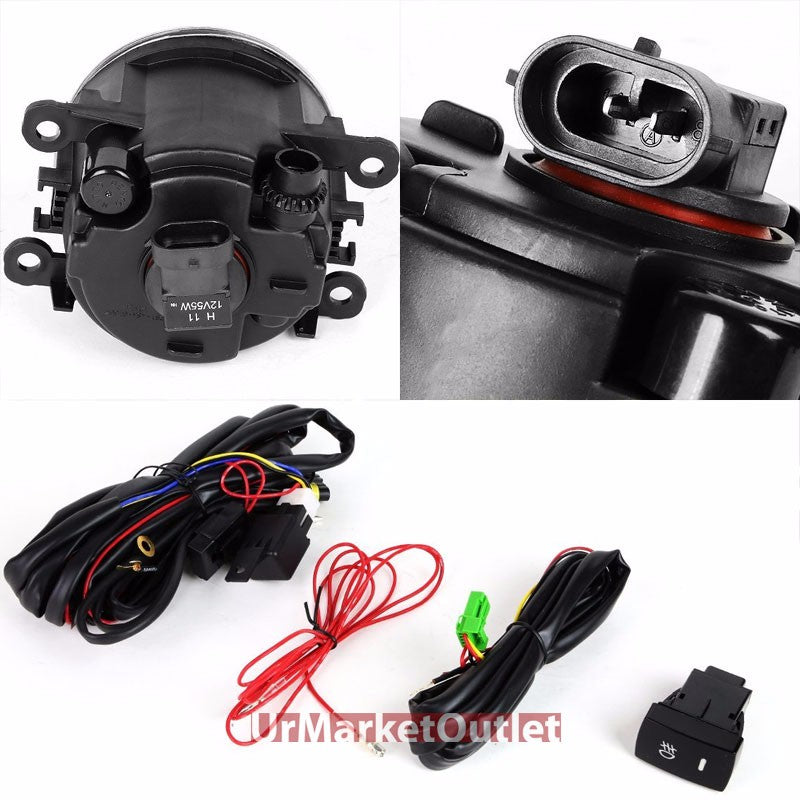 Amber Lens Front Bumper Fog Light Lamp+Bezel+Bulb+Switch For 12-15 Pilot YF3/YF4