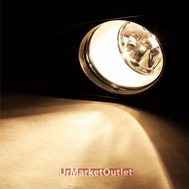 Amber Lens Fog Light Lamp Black Ring Bezel+Bulb+Switch For 09-10 Corolla E140