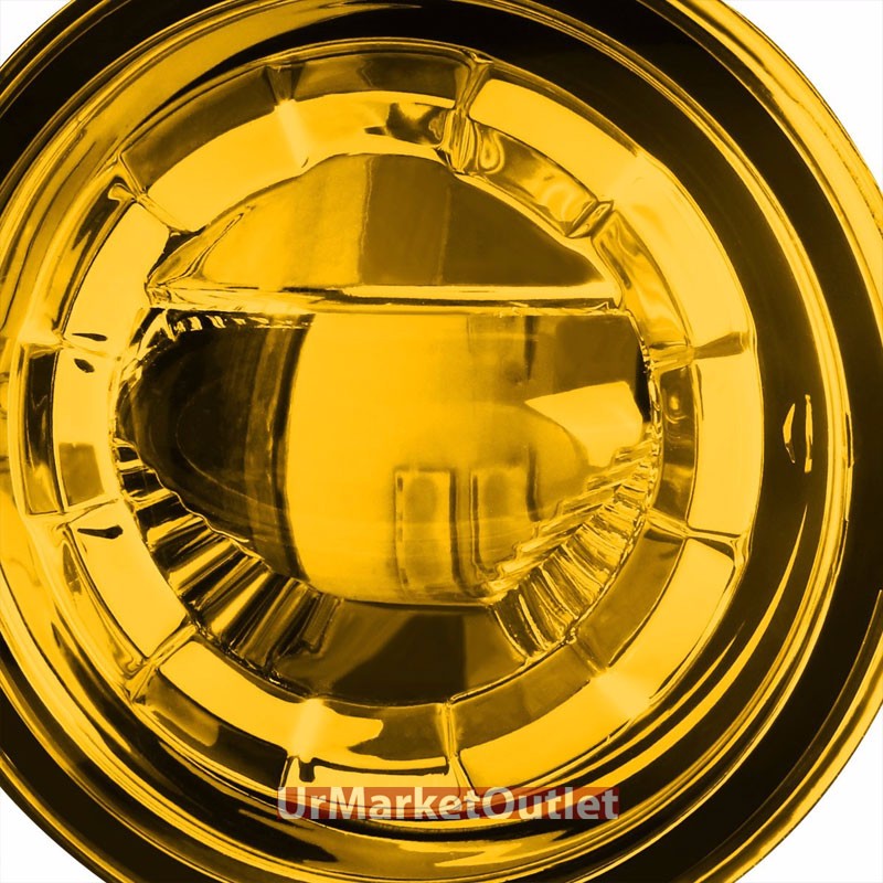 Yellow Amber LED Projector Replacement Bumper Round Fog Light Lamp+Bulb+Mount