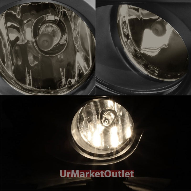 Smoke Lens Front Bumper Fog Light Lamp+Bezel+Bulb+Switch For 13-16 Sentra B17