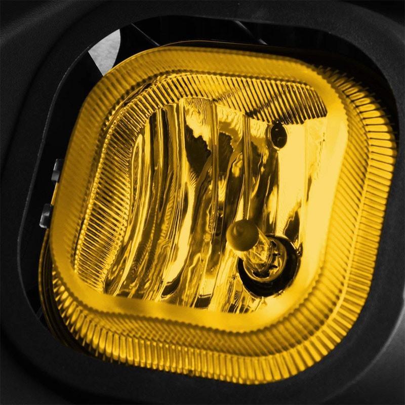 Front Fog Light Lamp Black Bezel+Bulbs Amber Lens For 11-16 F-Series Super Duty