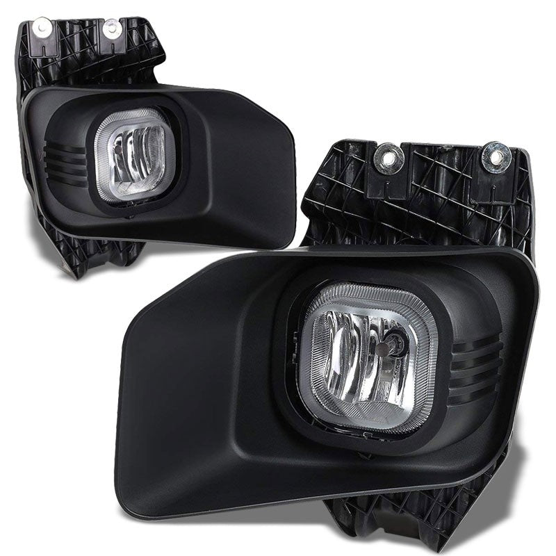 Front Fog Light Lamp Black Bezel+Bulbs Clear Lens For 11-16 F-Series Super Duty