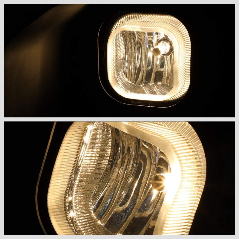 Front Fog Light Lamp Black Bezel+Bulbs Clear Lens For 11-16 F-Series Super Duty