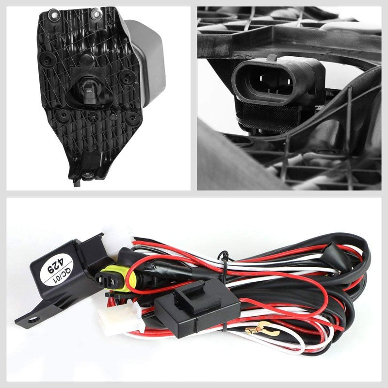 Front Fog Light Lamp Black Bezel+Bulbs Clear Lens For 11-16 F-Series Super Duty