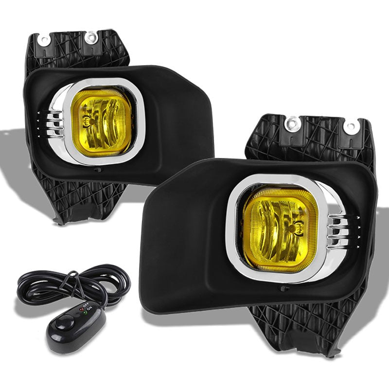 Front Bumper Fog Light Lamp Chrome Bezel+Bulbs Amber Lens For 11-16 F250-F550 SD