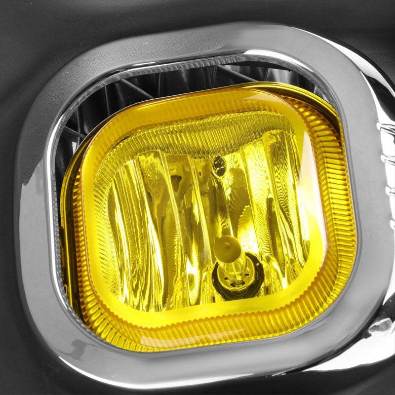 Front Bumper Fog Light Lamp Chrome Bezel+Bulbs Amber Lens For 11-16 F250-F550 SD