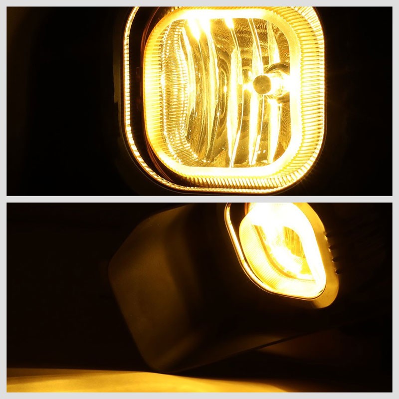 Front Bumper Fog Light Lamp Chrome Bezel+Bulbs Amber Lens For 11-16 F250-F550 SD