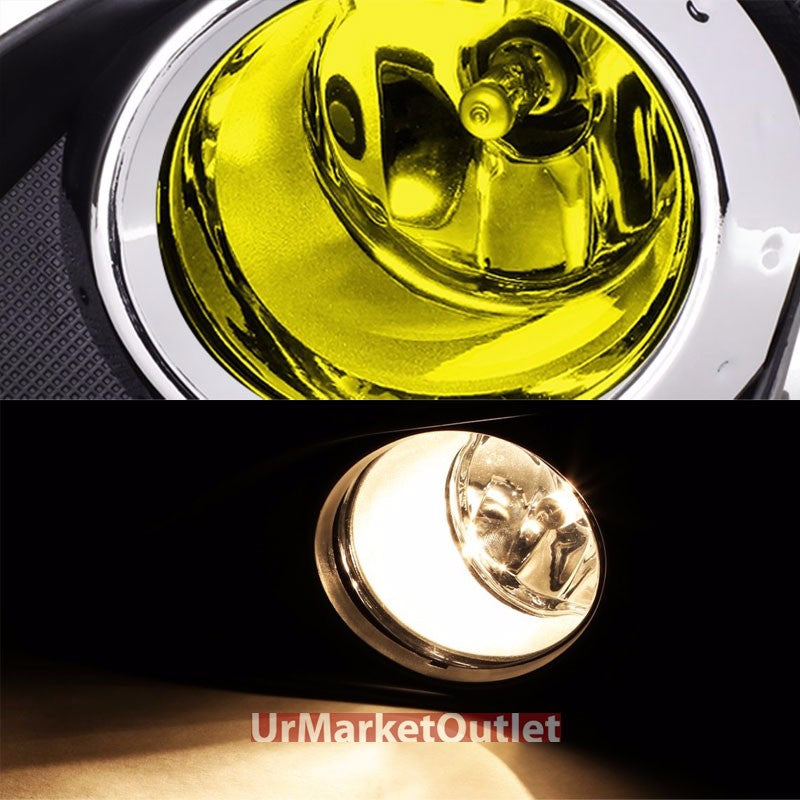Amber Bumper Fog Light Lamp+Chrome Ring Bezel+Bulb+Switch For 09-10 Corolla E140