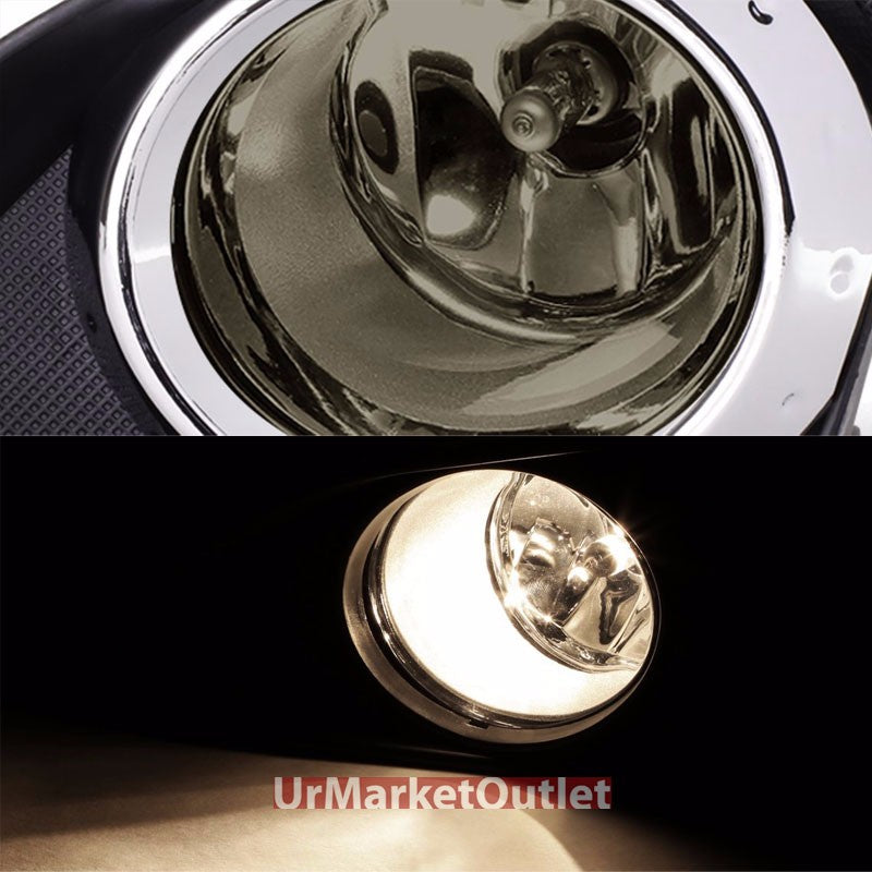 Smoke Front Fog Light Lamp+Chrome Ring Bezel+Bulb+Switch For 09-10 Corolla E140