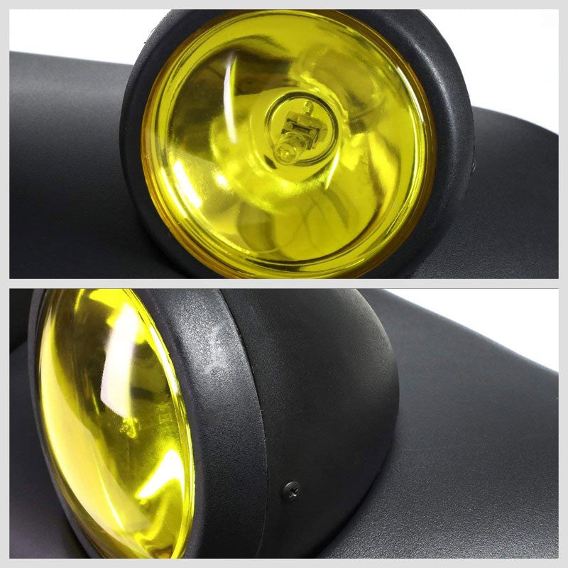 Roof Top Mount Fog Light Lamp Bar Black Bezel Amber Lens Fit OffRoad Truck SUV