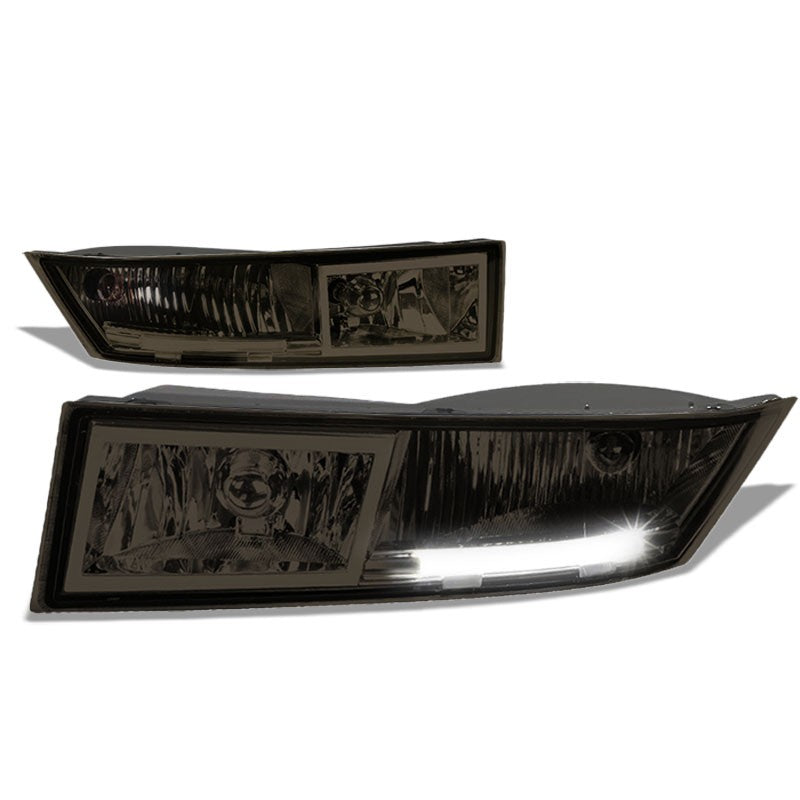 Front Bumper Driving Fog Light Lamp+LED DRL Bar Smoke Lens For 07-14 ESCALADE