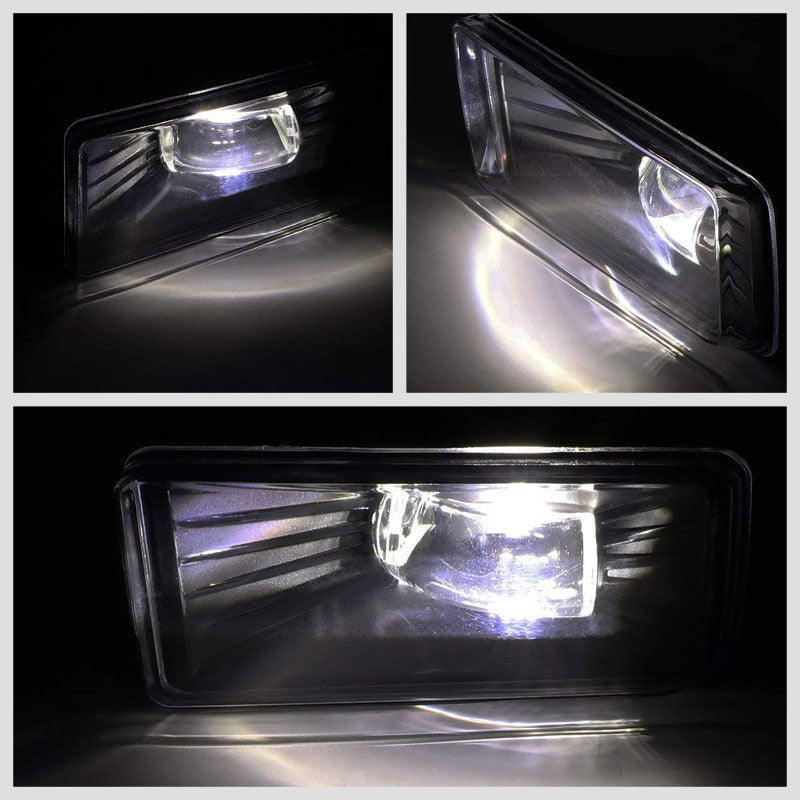 Front Fog Light Lamp+Chrome Bezel 12V 6000K LED Smoke Lens For 15-18 Yukon/XL
