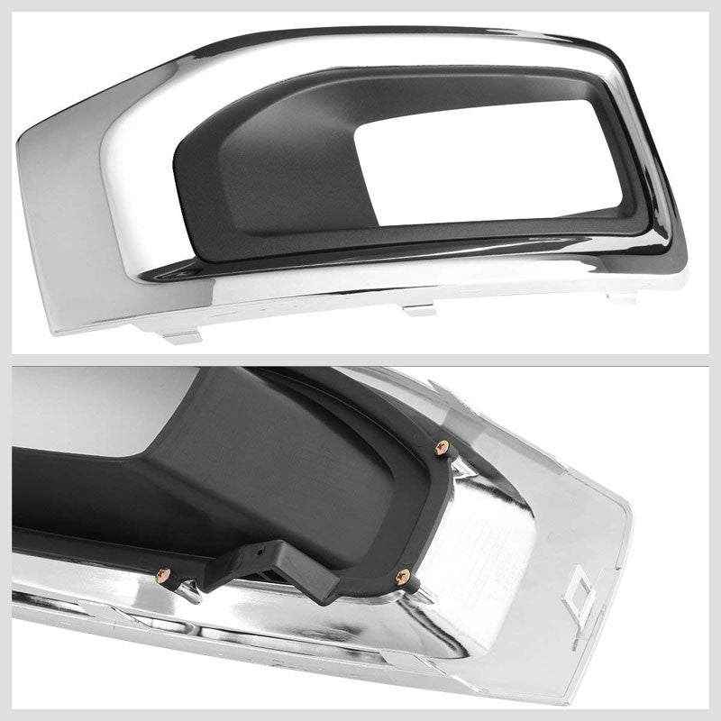 Front Fog Light Lamp+Chrome Bezel 12V 6000K LED Smoke Lens For 15-18 Yukon/XL