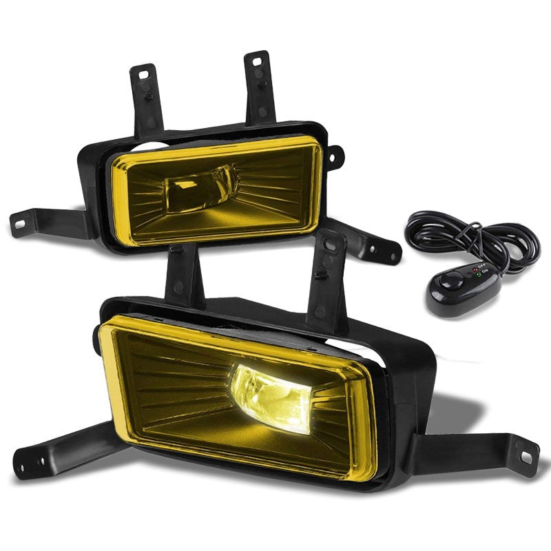 Front Bumper Driving Fog Light Lamp Kit 12V 6000K LED Amber Lens For 15-17 Tahoe
