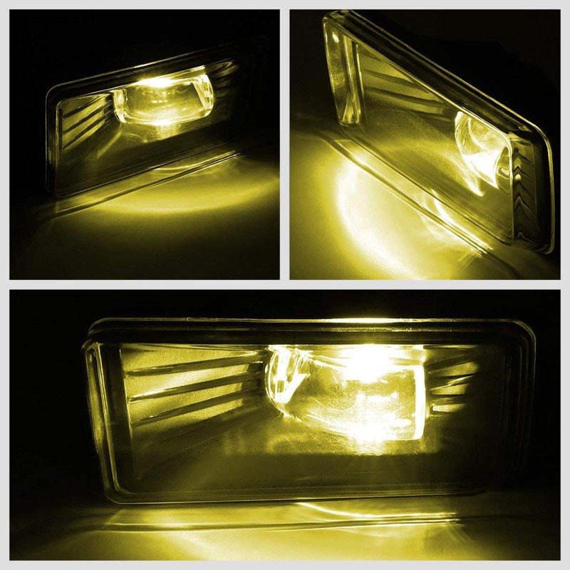 Front Bumper Driving Fog Light Lamp Kit 12V 6000K LED Amber Lens For 15-17 Tahoe
