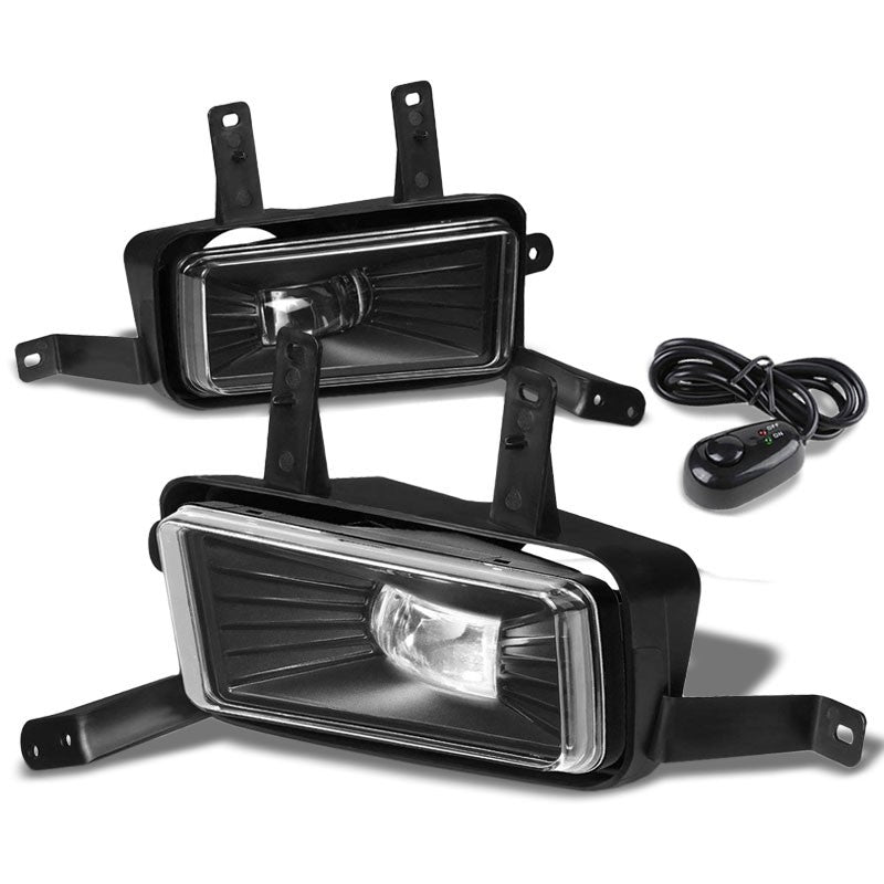 Front Bumper Driving Fog Light Lamp Kit 12V 6000K LED Clear Lens For 15-17 Tahoe