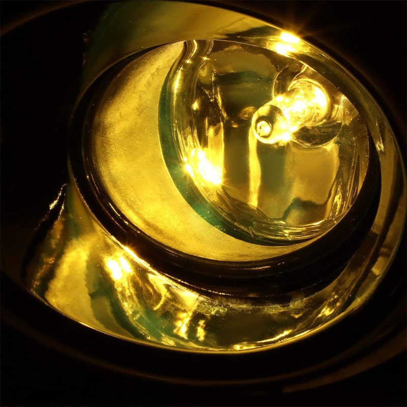 Front Bumper Fog Light Lamp Chrome Bezel+Bulb Amber Lens For 13-16 Pathfinder