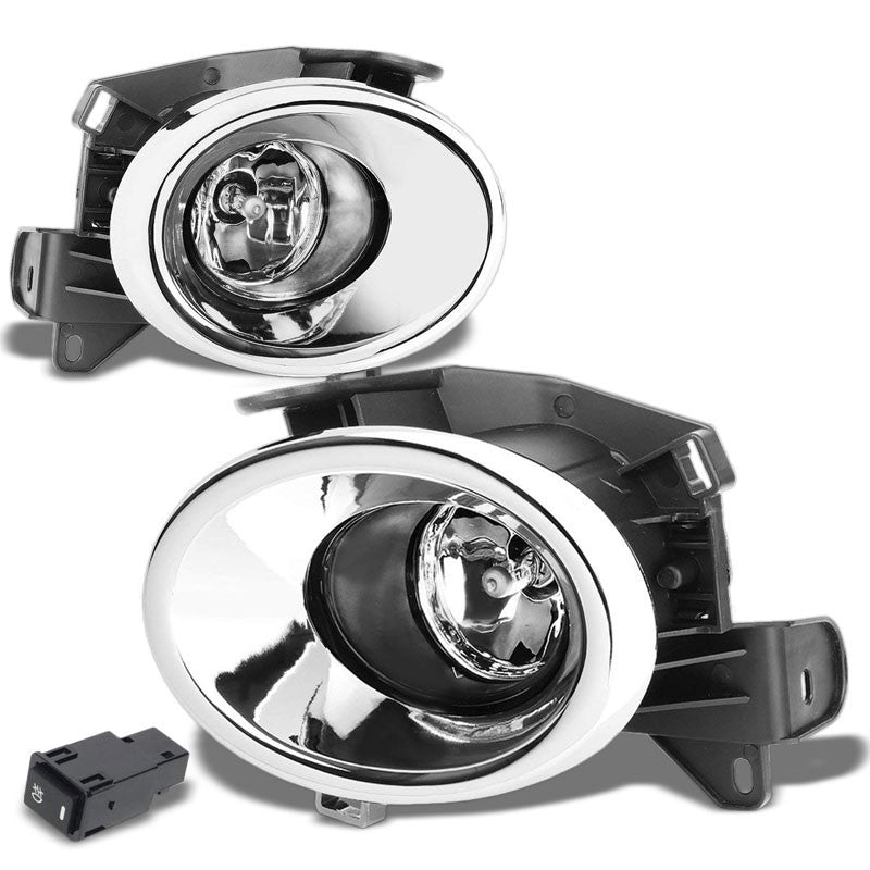 Front Bumper Fog Light Lamp Chrome Bezel+Bulb Clear Lens For 13-16 Pathfinder