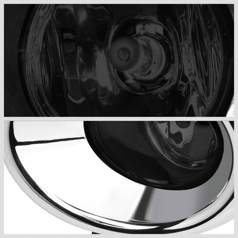 Front Bumper Fog Light Lamp Chrome Bezel+Bulb Smoke Lens For 13-16 Pathfinder