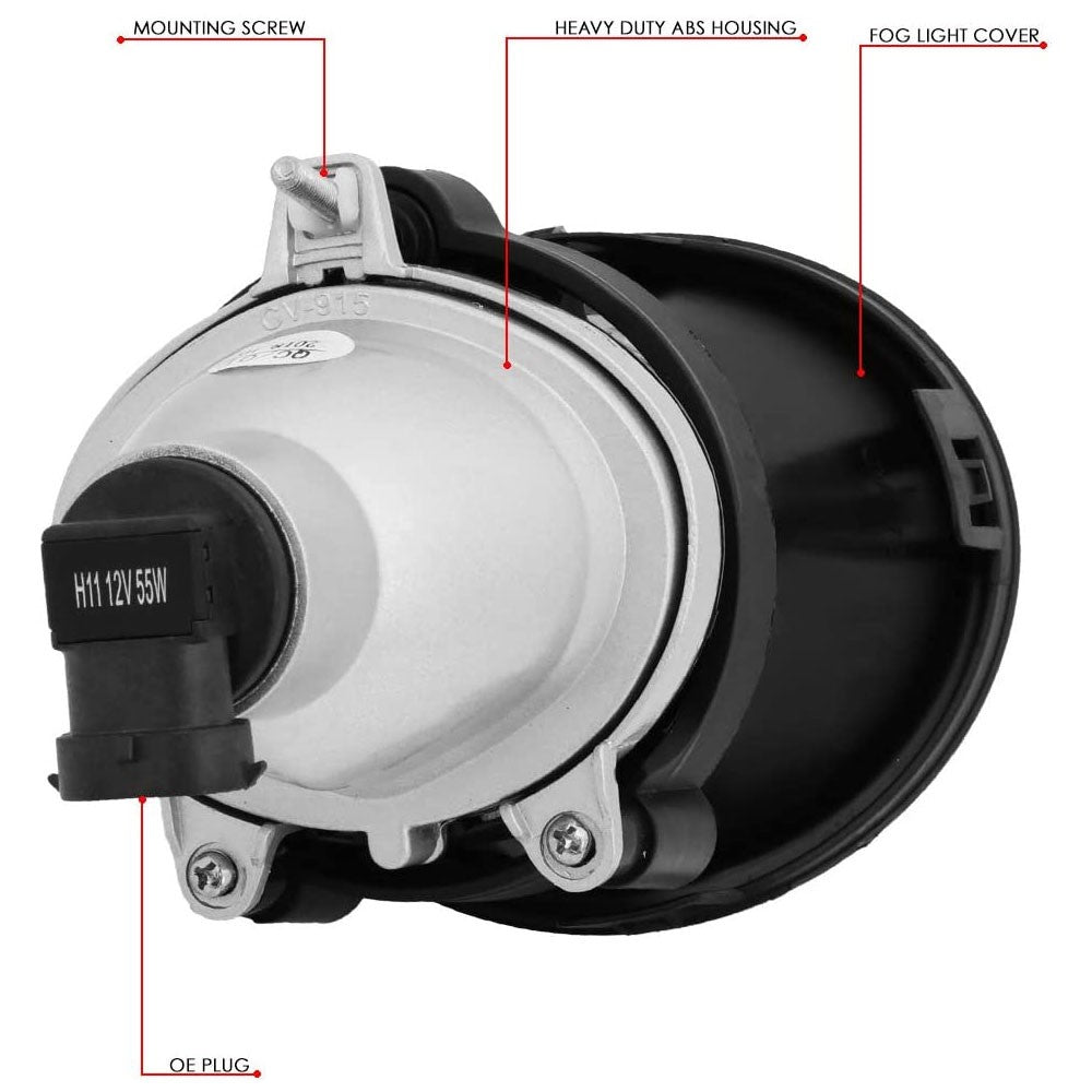 Clear Lens Reflector Bezel Cover Fog Light Kit For 14-15 Camaro LS LT 3.6L