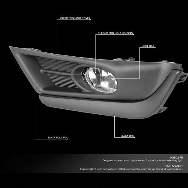 Clear Lens Front Driving Fog Light Lamp Kit++Bezel+Switch For 17-18 Honda CR-V