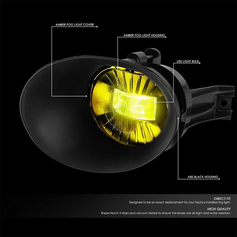 Bolt-On Front LED Fog Light Lamp+Bezel/Switch Chrome/Amber For 02-08 Ram 1500
