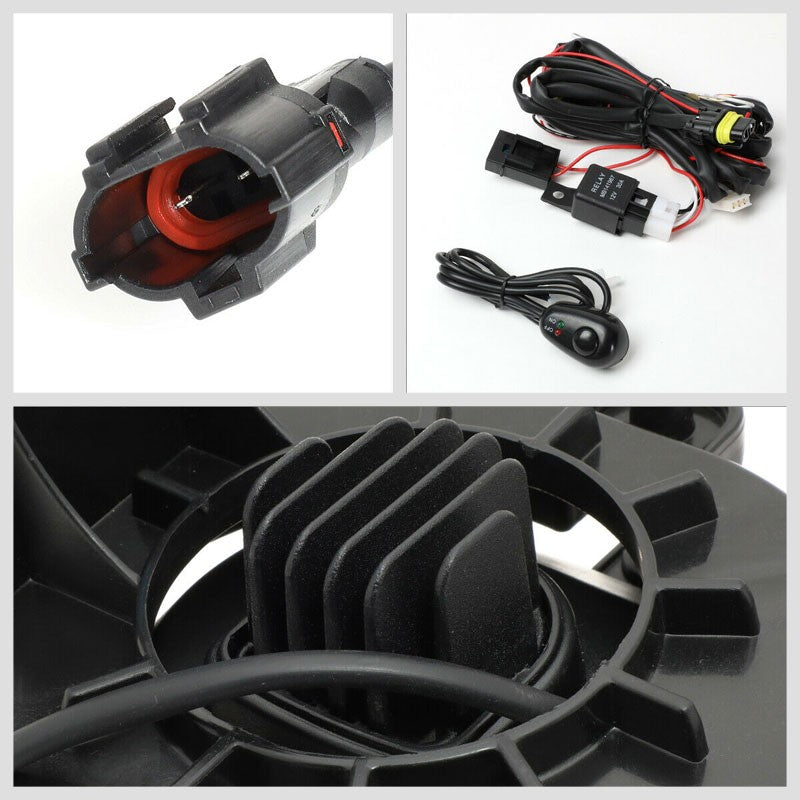 Bolt-On Front LED Fog Light Lamp+Bezel/Switch Chrome/Amber For 02-08 Ram 1500