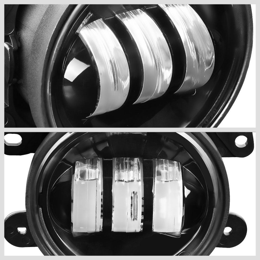 Black Housing/Clear Lens LED Front Bumper Projector Fog Light Lamps For 10+ Charger Journey/07+ Cherokee Wrangler JK
