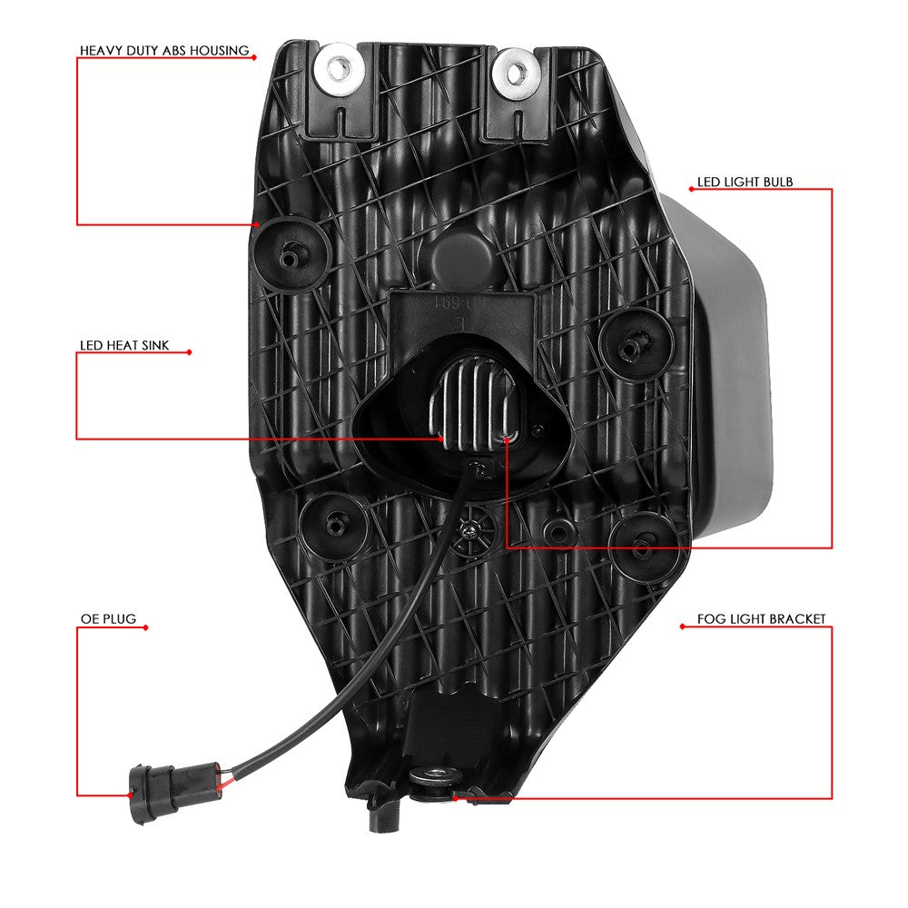 Front Bumper Replace Left/Right LED Fog Light Bulb w/Switch For 11-16 F-250 SD