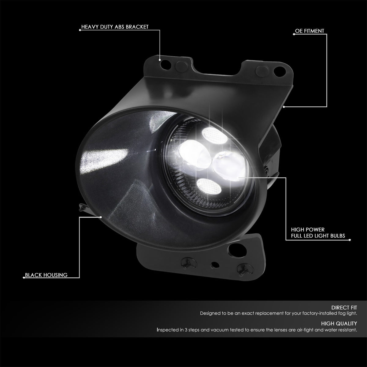 Black Housing/Smoked Lens LED Front Bumper Projector Fog Light Lamps w/Switch For 05-08 Ford F-150/06-08 Lincoln Mark LT