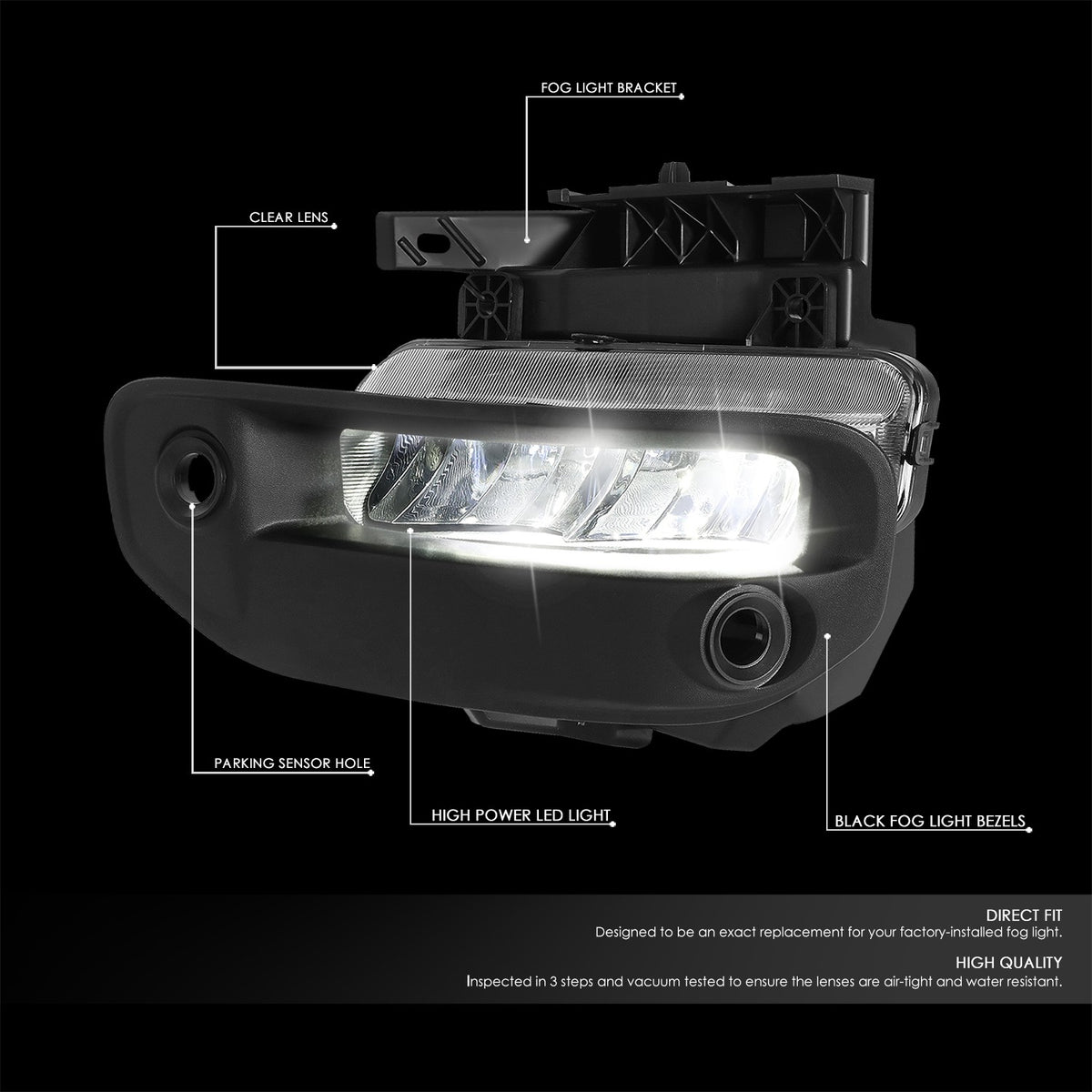 Clear Lens LED Front Bumper Fog Light Lamps w/Switch For 19-22 Ram 1500 (DT 5th)